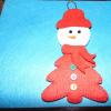 Новогодняя игрушка из фетра «Забавный снеговик